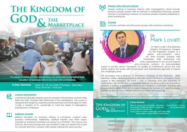 Flyer - The Kingdom of God & The Market Place